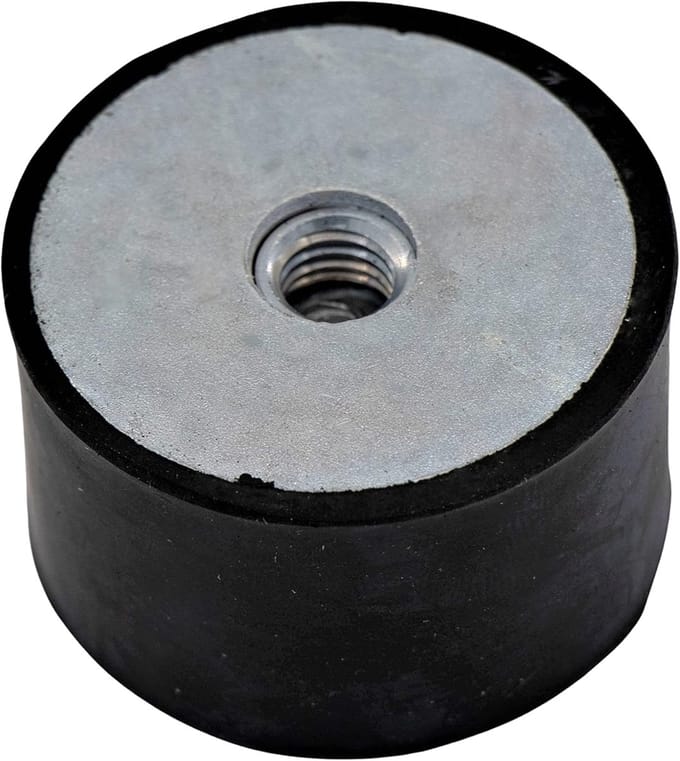 Rubberen buffer - Trillingsdemper - Apparatuur dempen - Enkelzijdige buitendraad - 40x40E M10 - Zwart