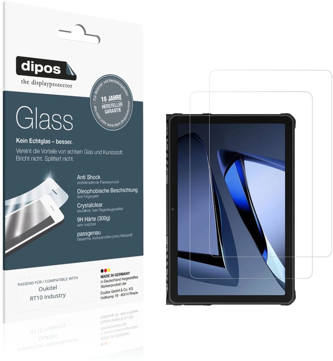 dipos – 2x Pantserfolie geschikt voor Oukitel RT10 Industry | 9H Screenprotector