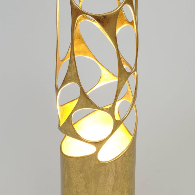 Holländer Vloerlamp Talismano, goudkleurig, hoogte 176 cm, ijzer