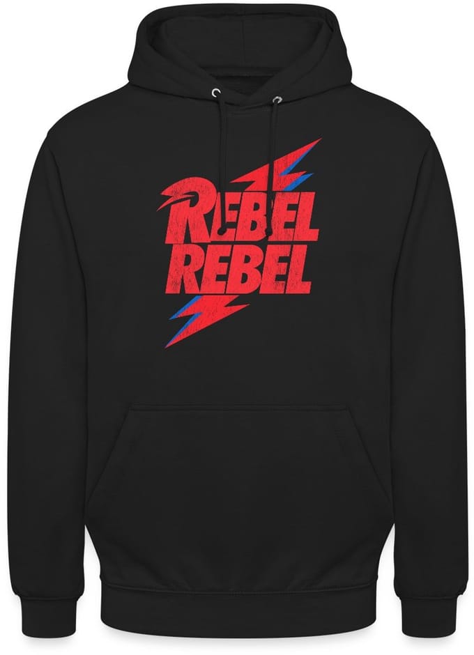 David Bowie Rebel Rebel Met Bliksem Hoodie Unisex