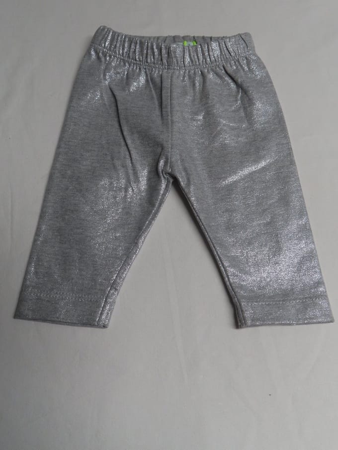 Legging - Meisje - Zilver grijst - Glitter - 0 maand 50
