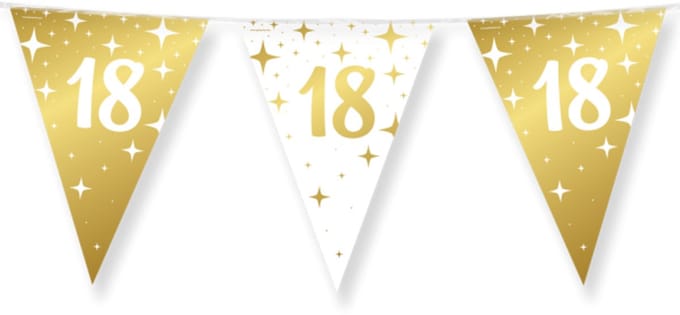 Vlaggenlijn Fancy - 18 jaar - Wit-Goud