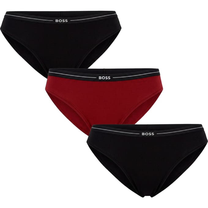 Verpakking van 3 Dames Elastische Katoenen Onderbroeken met Logo 50510016