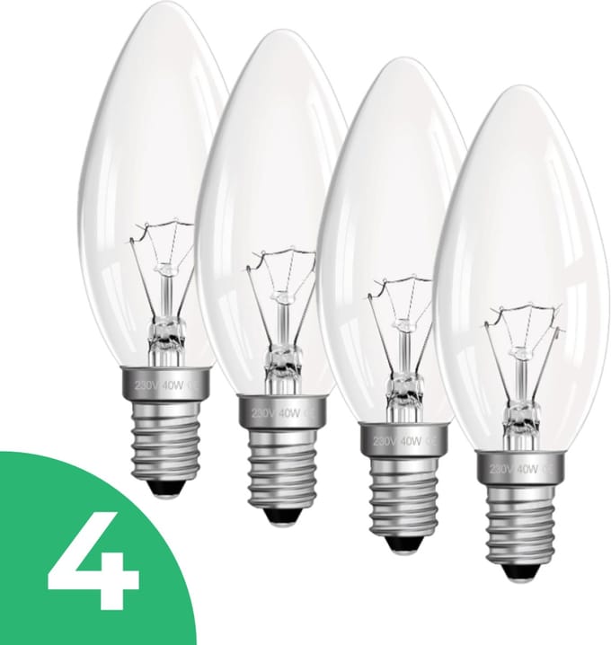 Sidef Kaarslamp Gloeilamp E14 - 11W - Warm Wit Licht (2700K) - 50 lm - 1 jaar - Dimbaar - 4 stuks