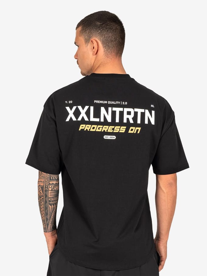 XXL Sportswear Progress On T-Shirt - Black Zwart S