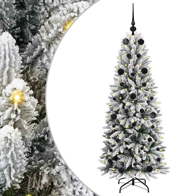 vidaXL - Kunstkerstboom - Wit - 150 - cm - PVC - en - plastic - en - staal - en - PE