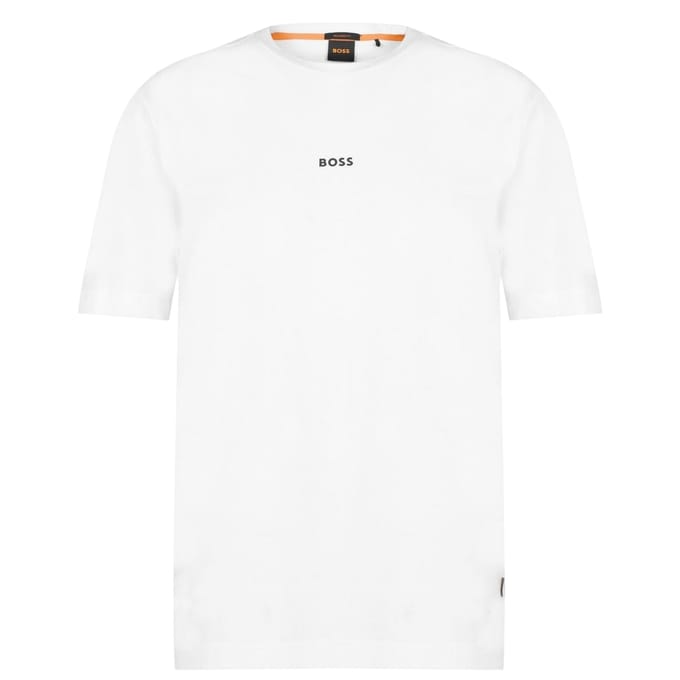 Boss Oversized T-shirt voor heren met Tchup-logo (Wit)