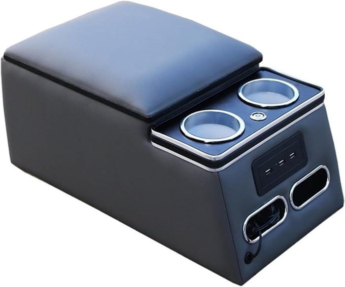 Autostoel Organizer - Middenconsole Opbergbox - Reizen Comfort - Met USB Opladen - 10x10x10 mm - Beige