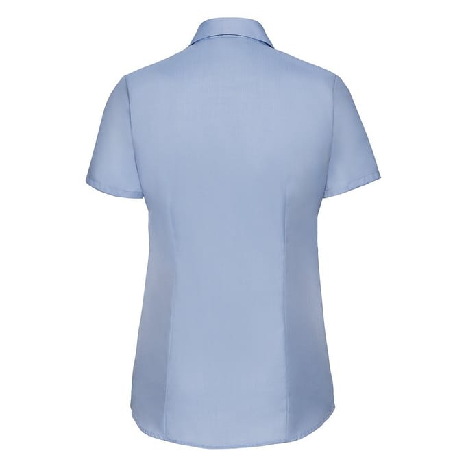 Russell Dames/dames Visgraat Werkshirt met korte mouwen (Lichtblauw)
