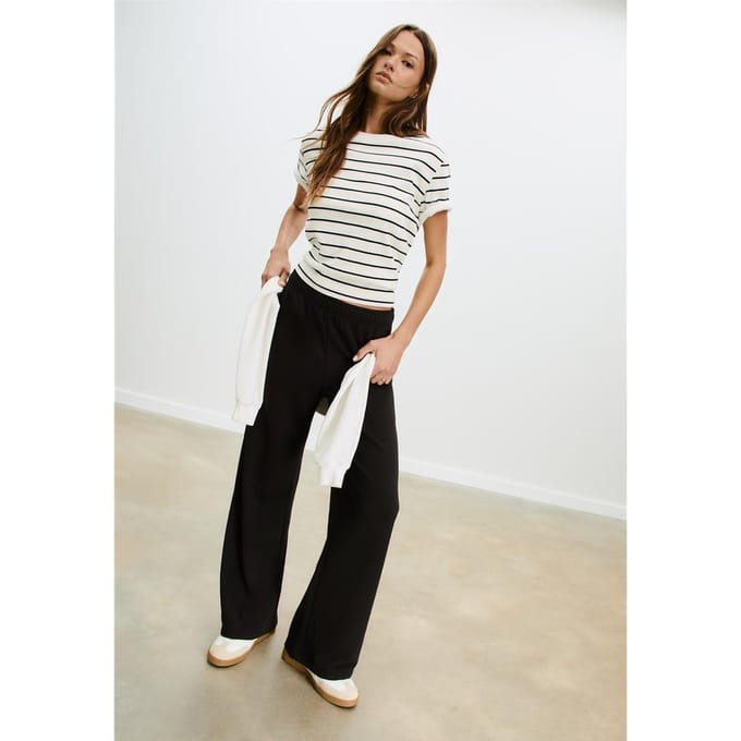 Stradivarius Wide-leg joggingbroek  Zwart L