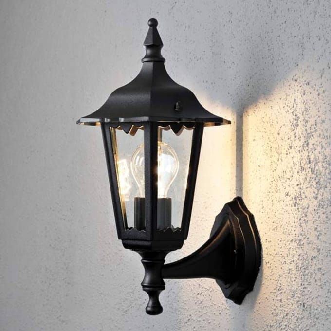 Konstsmide Firenze - Wandlamp opwaarts 36cm - 230V - E27 - matzwart