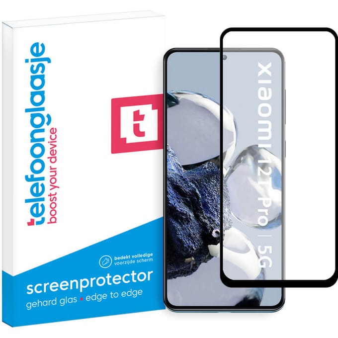 Xiaomi 12T Pro screenprotector gehard glas Edge to Edge