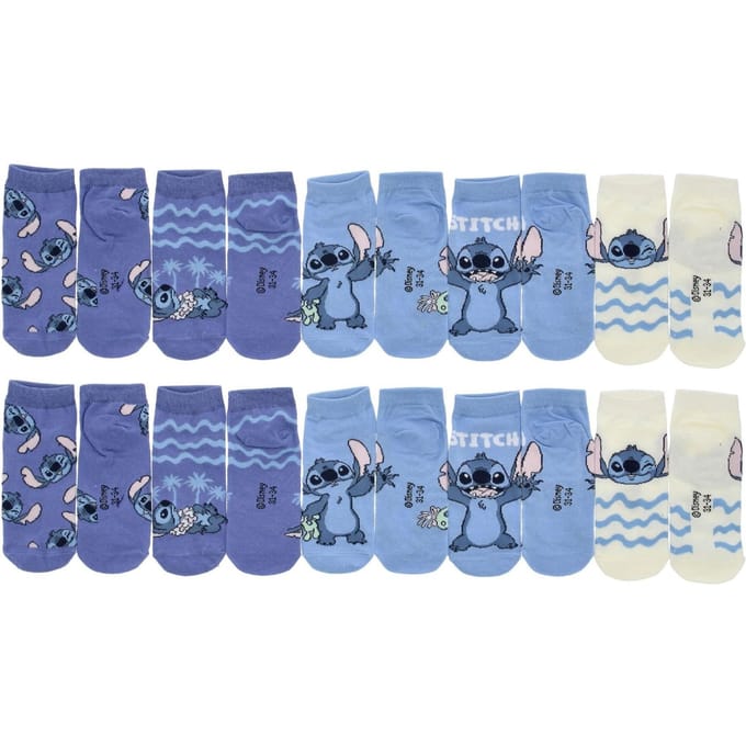 Lilo & Stitch Sokken - 10 Paar - Maat 27/30 - Paars - Blauw - Kind