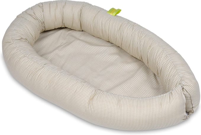 Baby nestje - beige - geruit - met uitneembaar matras