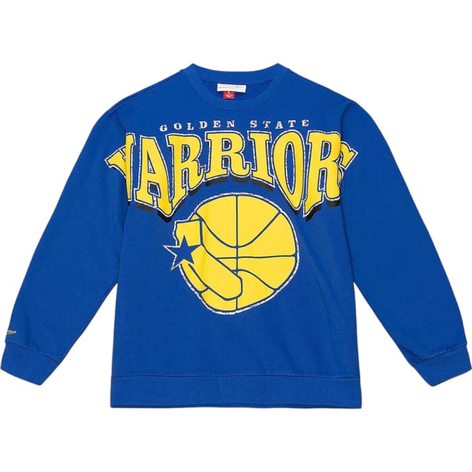 Mitchell And Ness NBA Golden State Warriors Fleece Sweatshirt Blauw