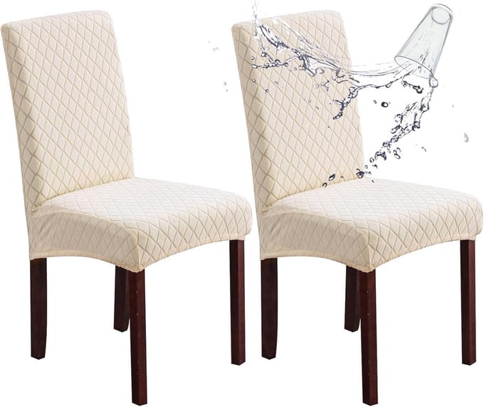 Waterdichte Eetkamerstoelhoezen Set van 4 - Stretch Jacquard Beschermers voor Thuis en Restaurant