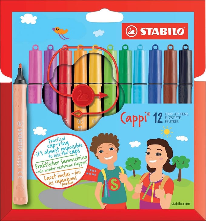 Viltstift STABILO Cappi 168 etui à 12 kleuren - 6 stuks