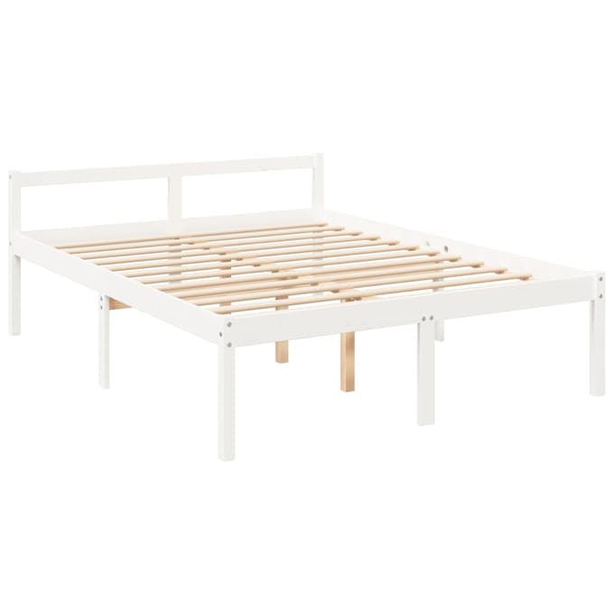 vidaXL - Seniorenbed - massief - grenenhout - wit - 160x200 - cm