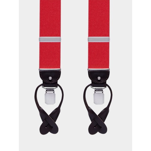 Profuomo Bretels braces luxe 35mm solid red pp1l00001c/600
