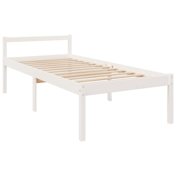 vidaXL - Seniorenbed - massief - grenenhout - wit - 75x190 - cm