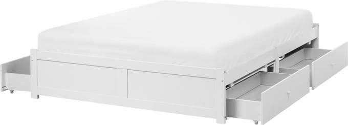 BRUX - Bed met opbergruimte - Wit - 160 x 200 cm - Hout