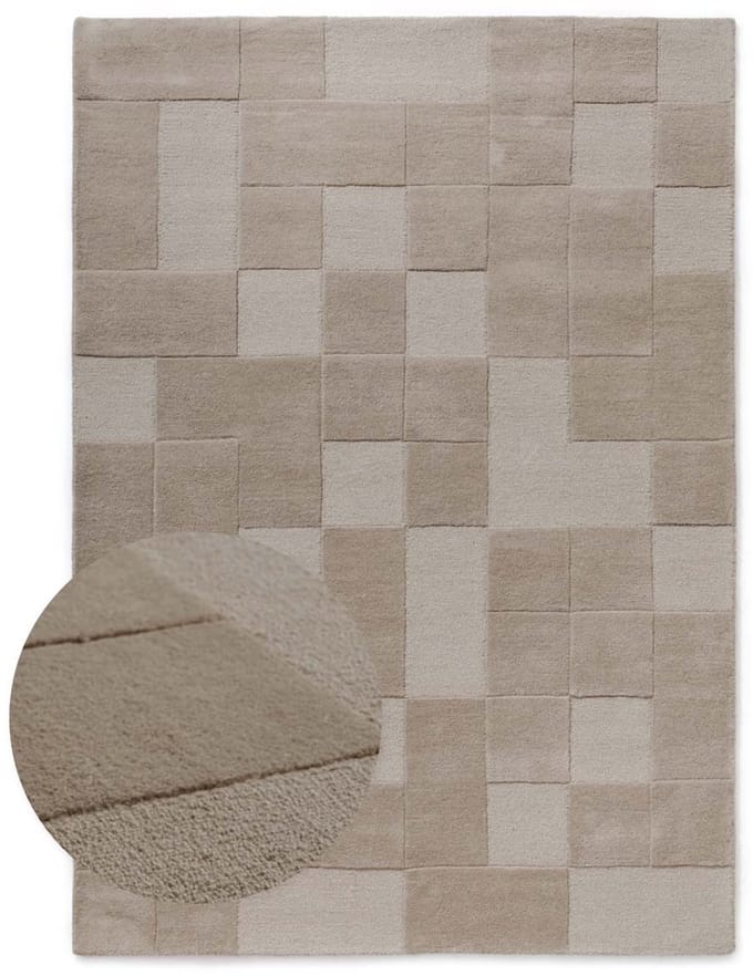 Retro vloerkleed - Summit Check beige 80x150