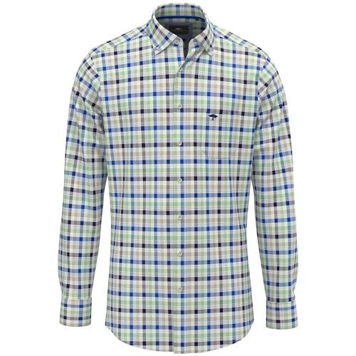 Fynch-Hatton Overhemd Classic Combi Check Button-Down Turf Green / male