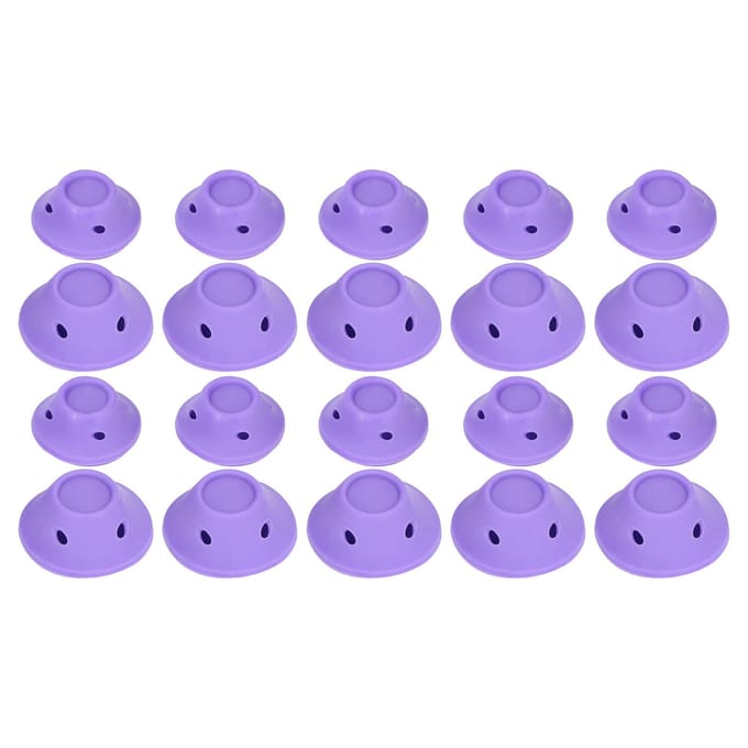 20 Stuks Haarrollers Siliconen Haarstyling Golfvormer Paddestoelvormige Haarkrullers Set Thuis voor Vrouwen purple