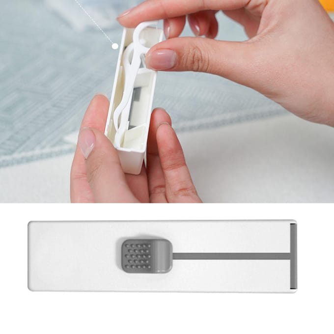 Automatische Flosdraad Dispenser Navulbare Opbergruimte Draagbare Auto Flosdraad Container voor Buiten white