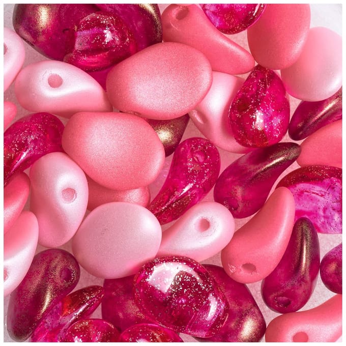 Glaskralen-Meng "Lili Petal Deluxes" - Roze