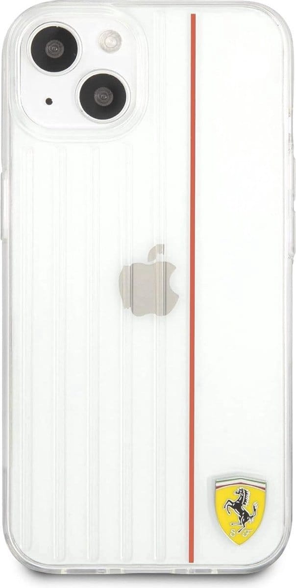 IPHONE 13 - HARD CASE ROOD MET 3D LIJNEN CONTRASTERENDE RODE LIJN - FERRARI