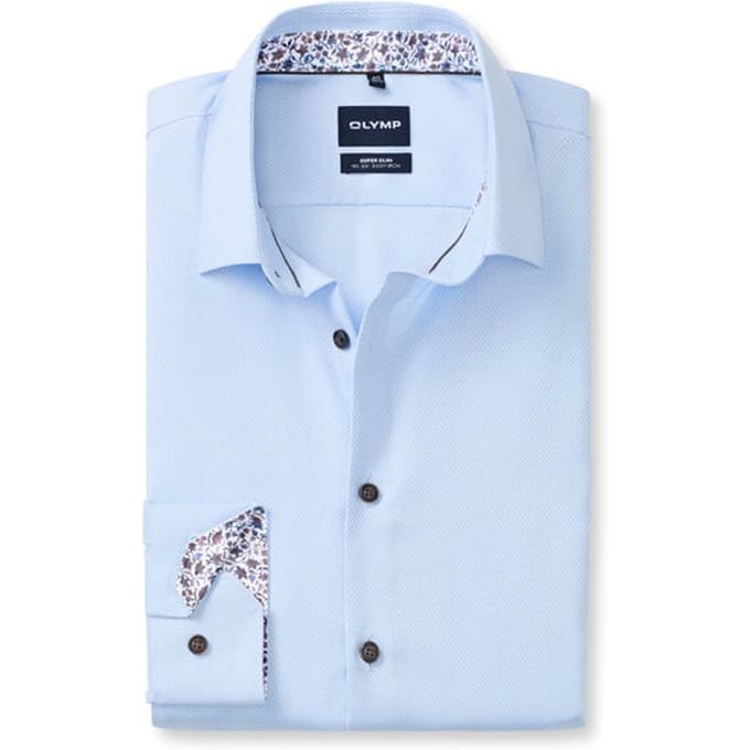 OLYMP No. Six Overhemd, Super Slim, Kent, Bleu