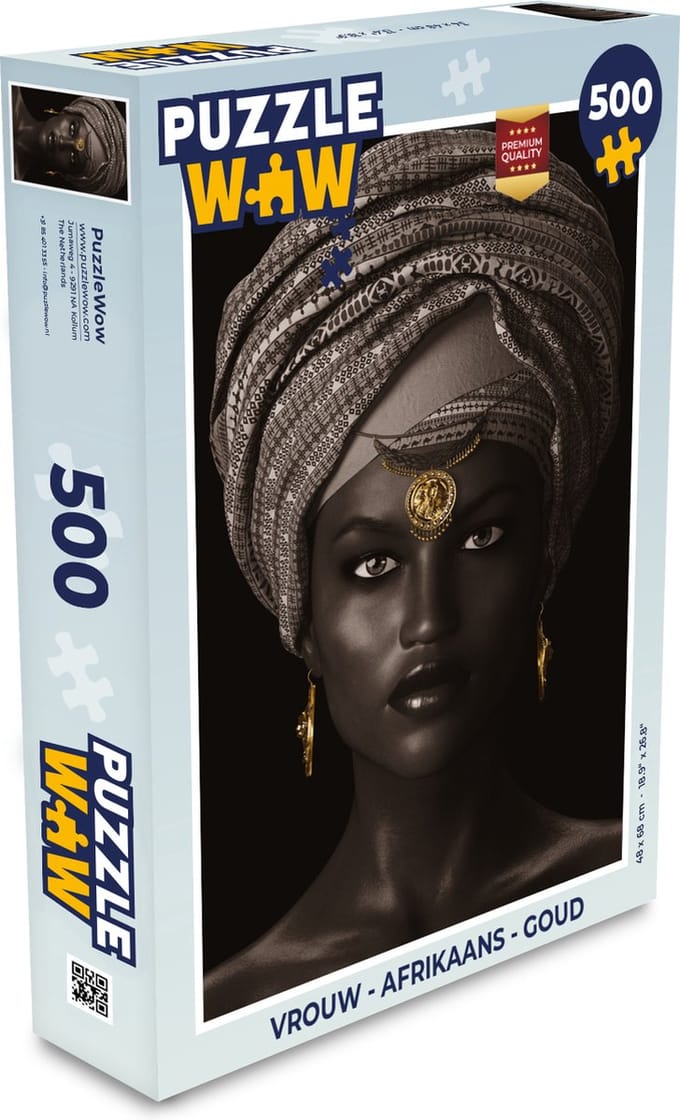 Puzzel Vrouw - Afrikaans - Goud - Legpuzzel - Puzzel 500 stukjes