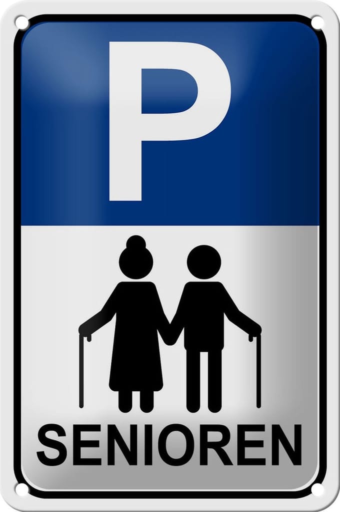 Blechschild Parken 12x18cm Parkplatz Senioren