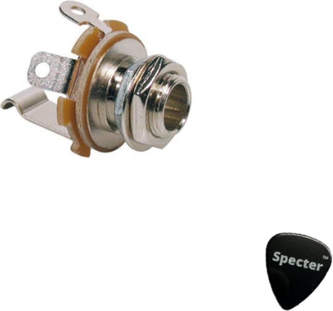 Specter Chassis Connector Output Jack 2-Polig 6.3mm - Met Specter Plectrum