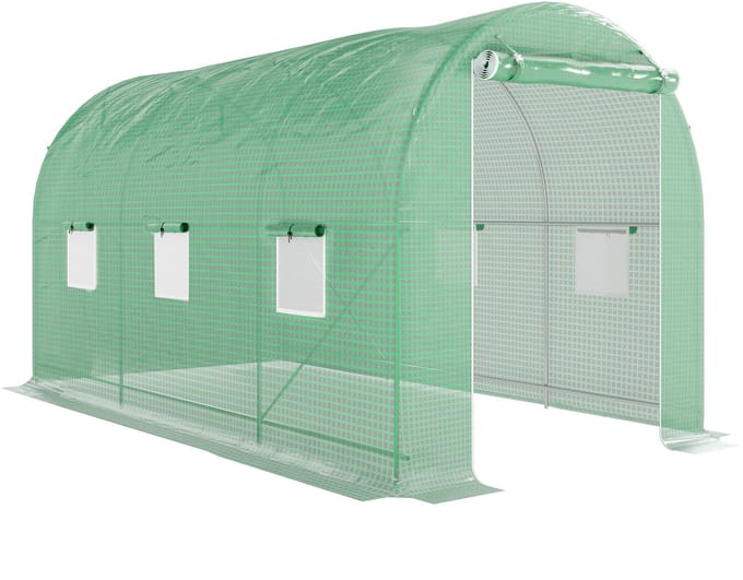 Outsunny Tunnelkas - Metaal - 400x200x205cm - Groen