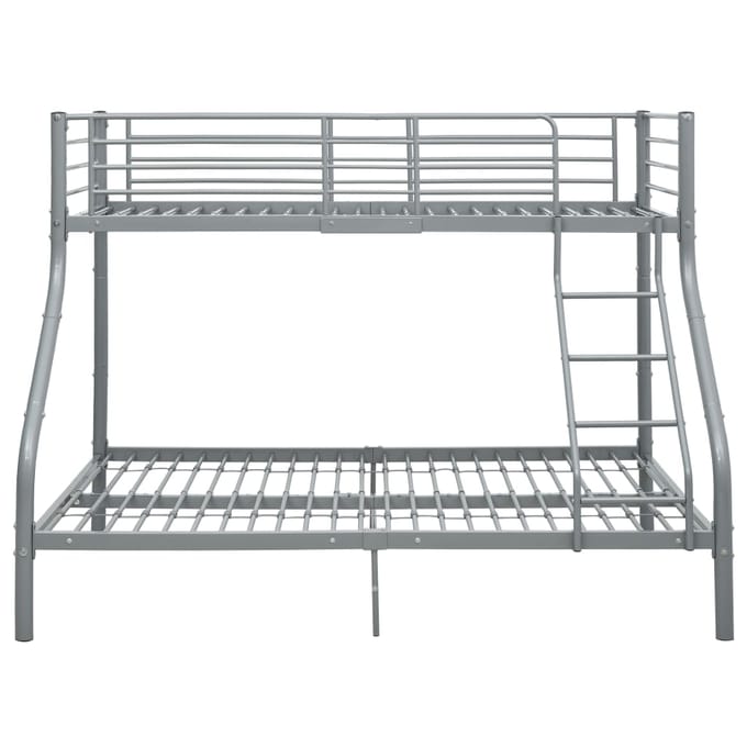 vidaXL - Stapelbedframe - metaal - grijs - 140x200 - cm/90x200 - cm