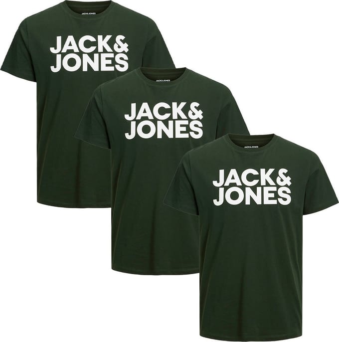 Jack & Jones Heren t-shirt 3 pack Corp