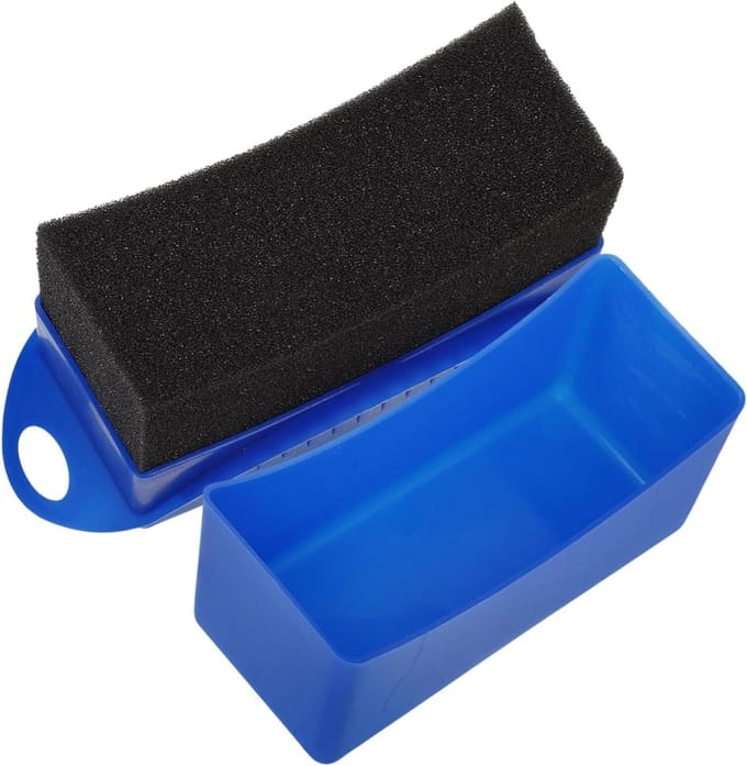 Autopoets Applicator - Waxpad Bandenborstel - Auto Polijsten - Gebogen Sponsontwerp - 12 x 7 x 5.3 cm - Blauw