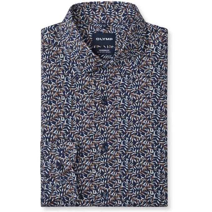 OLYMP Luxor 24/Seven Overhemd, Modern Fit, New Kent, Marineblauw