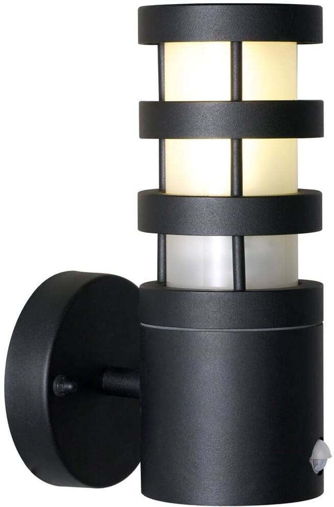 Wandlamp Buiten Sensor Zwart - IP44 E27 Fitting- Darwin Sensor