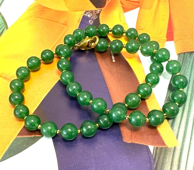 Ketting groene Jade 8mm