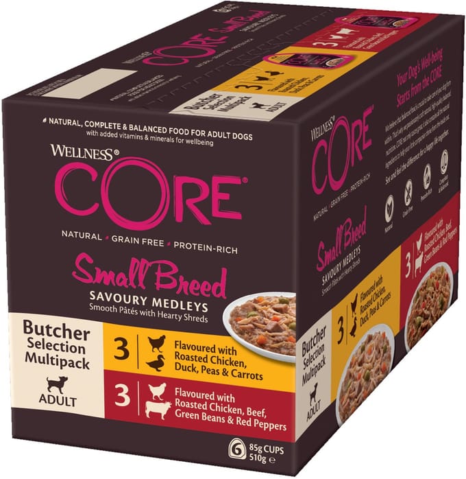 Wellness Core Small Breed Savoury Butcher Multi-Pack - Hondenvoer - 6 x 85 g