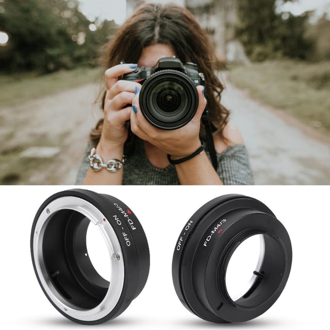 FD-M43 Metalen Lensadapterring voor Canon FD Mount Lens om te passen op M43 Camera black