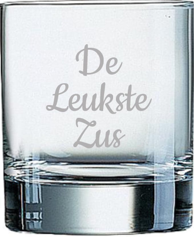 Gegraveerde Whiskeyglas 20cl De Leukste Zus