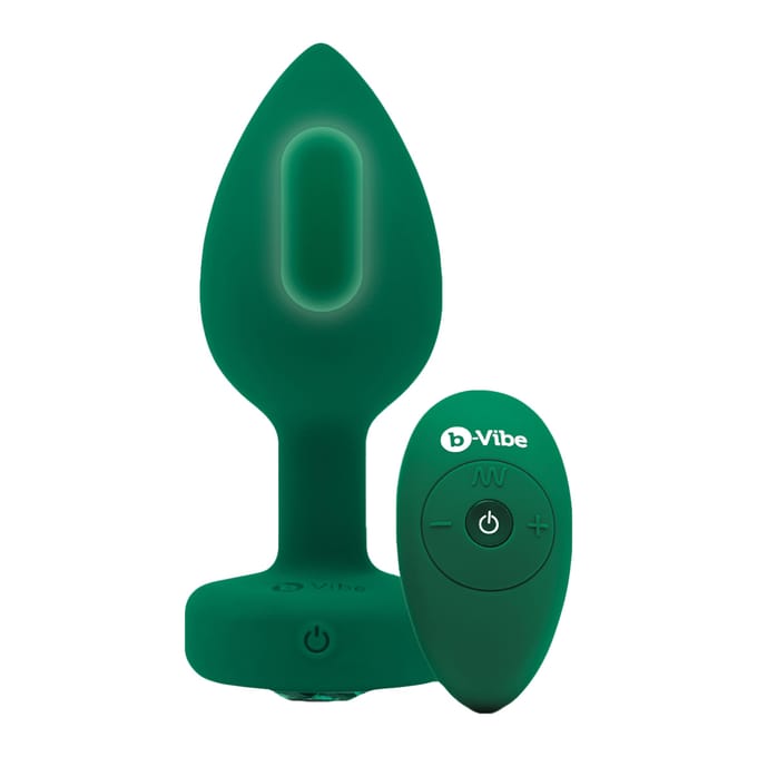 B-Vibe - Vibrerende Juwelen Plug M/L Groen