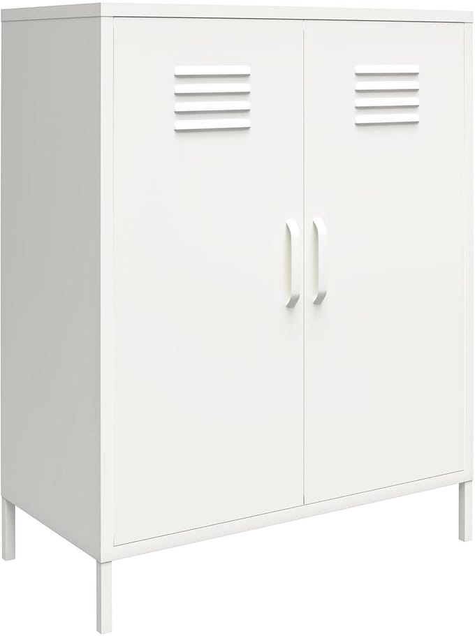 Mission District|Commode met 2 Deuren in Wit Metaal