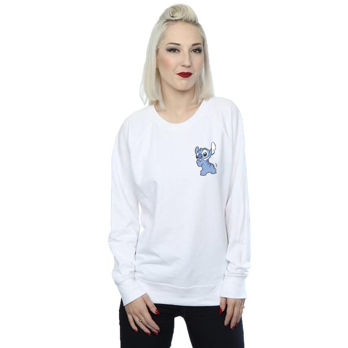 Disney Dames/Dames Lilo And Stitch Rugzijde Borstprint Sweatshirt (Wit)
