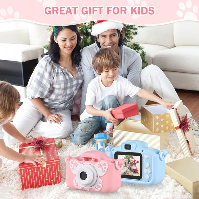 Tomfoto X7 Mini Camera Kindercamera Digitale Camera 1080P Videocamera voor 20MP Dubbele Lens 2.0 Inch roze