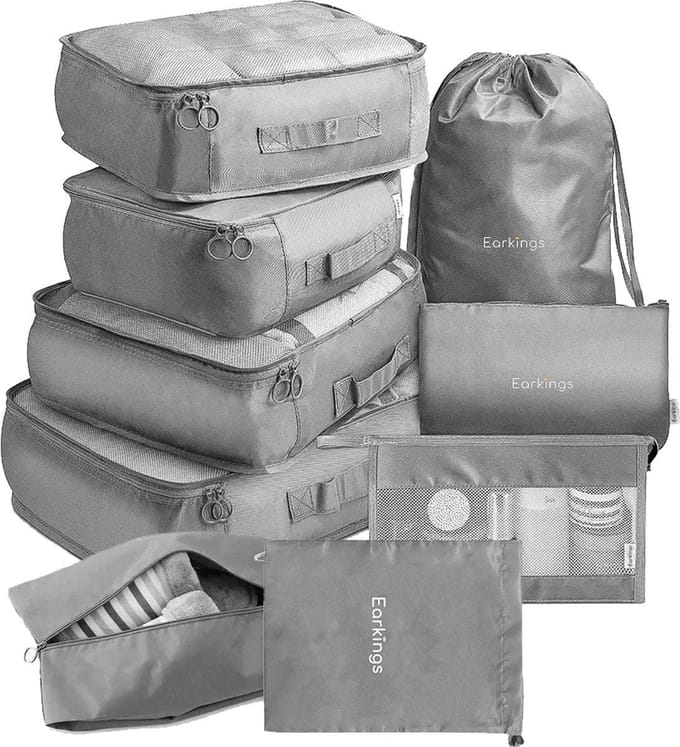 Packing Cubes Koffer Organizer Set - 9-Delig - Grijs